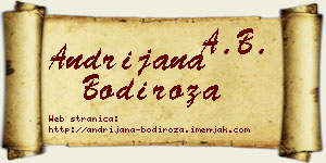 Andrijana Bodiroža vizit kartica